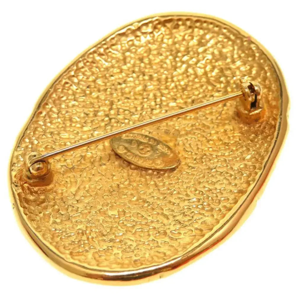 CHANEL Vintage Gold Logo Brooch